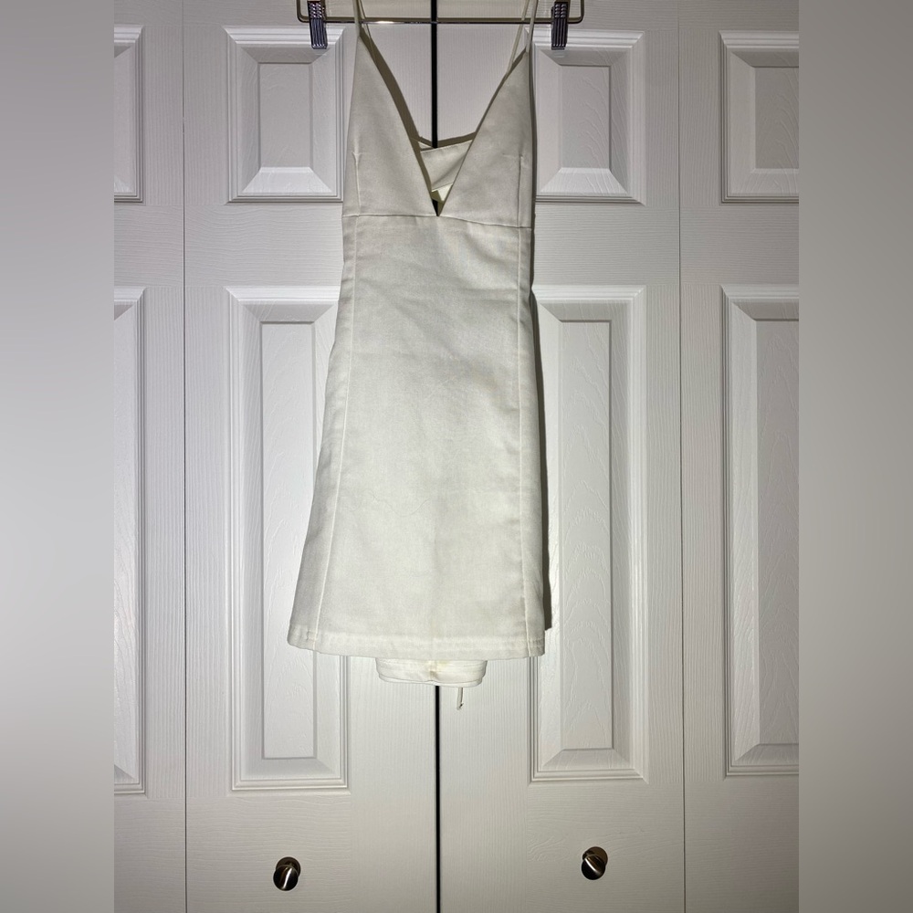 Forever 21 Cream V-Neck Mini Dress